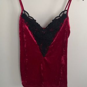 Velvet and lace cami